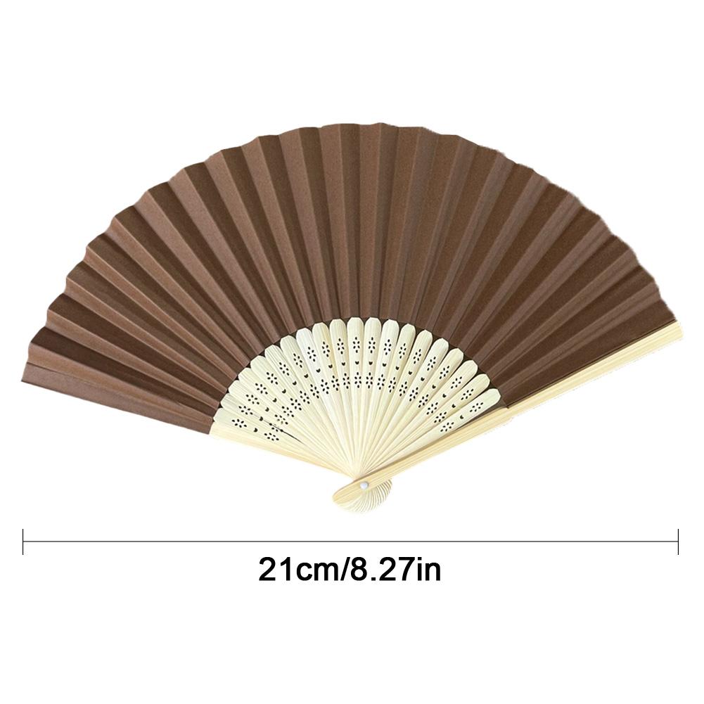 Bamboo Folding Fan Solid Color DIY Paper Decorative Fans Party Decor Art Craft Chinese Dance Fan Home Ornaments Gift Fans