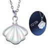 Fashionable Shell Pendant Necklace "I Love You" Projection Neckchain Adjustable Length Clavicle Chain Party Accessory