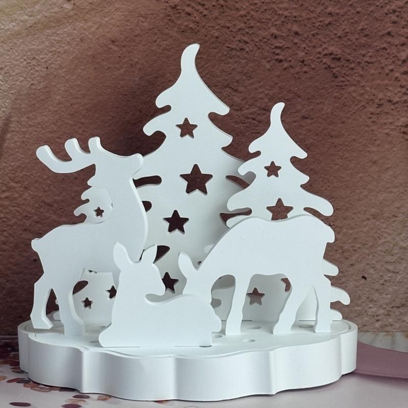 Festives Silhouettes Silicones Molds Set Creative Handmade Christmas Decorations Reindeer Tree Statue Crafting Supplies