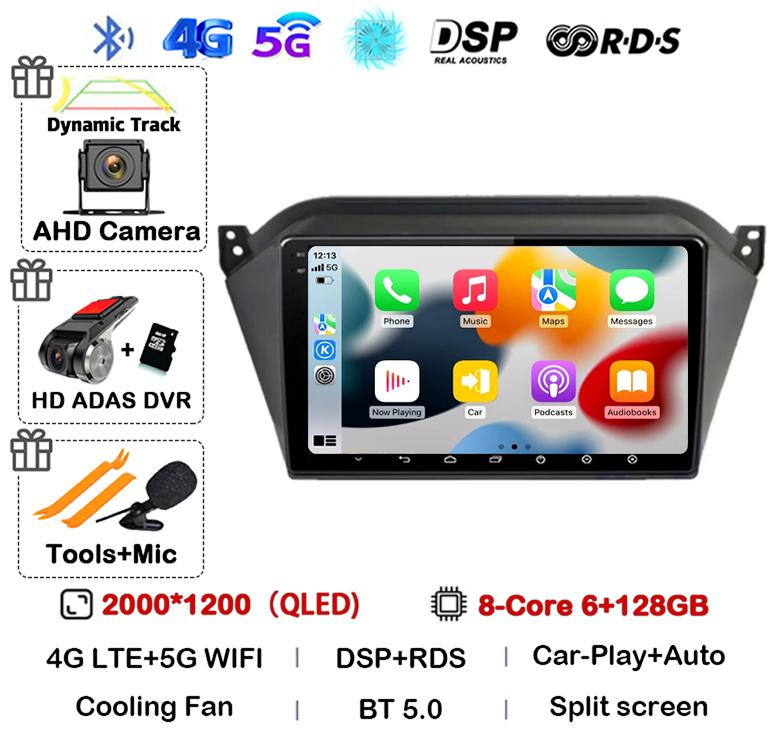 Android 14 Wireless Carplay Auto WIFI+4G For JAC S2 t40 2015 2016 2017 2018 Car Radio Video Player GPS Multimedia Stereo Audio