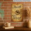 2D Flat, Vintage Bee and Flower Wall Plaque with "My Soul Is Good" Quote - Rustic Aluminium Farmhouse Decor Suitable for Home, Garden, Porch