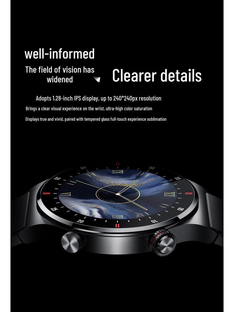 QW33 Smartwatch: ECG & PPG, Music, Pedometer, Bluetooth Calls