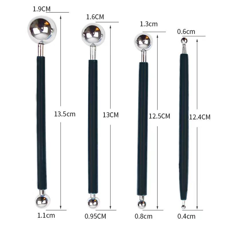 

Stainless Steel Modeling Tools: 4 Tools, 8 Heads, for Clay, Baking, and Grout Pressing 4 Pieces чёрный