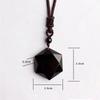 Lucky Love Obsidian Necklace Amulet Pendants Stone Necklace Hexagram Pendant  Jewelry Gift
