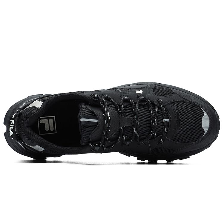 Fila Heritage Stream Retro Fabric Synthetic Leather Low-Top Training Running Shoes Women Sneaker Black F12W144127FBK