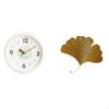 Modern Wrought Iron Wall Clock with Ginkgo Leaves Design Quiet No Ticking Large Numerals Decorative