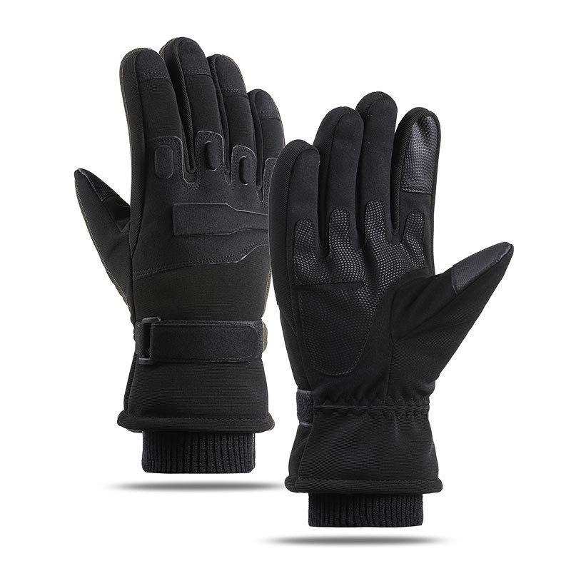 

Fleece warm and cold tactical gloves Winter outdoor training Mountaineering field performance Riding non-slip mens gloves one size fits all чорний