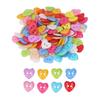 200pcs Multicolor Decorative Buttons 2 Holes Resin Heart Buttons Heart Shaped Buttons For Sewing