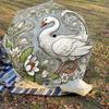 1PC Swan Art NouveauAutomatic Open/Close Umbrella with Windproof, 8-Rib Sturdy Canopy, Durable Ribs, Fashionable Design, Outdoor Accessory, Fun Prin,
