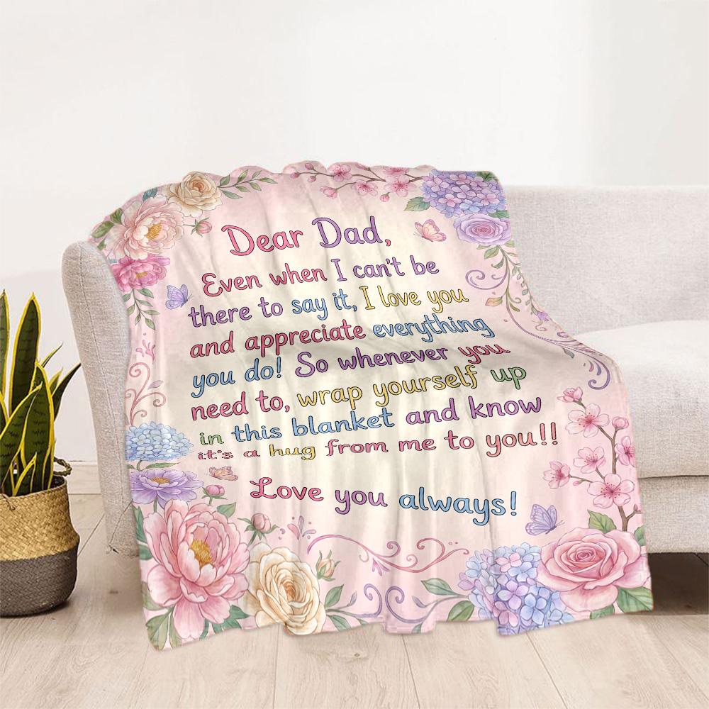Love Letter Dad Blanket Soft & Cozy Great for Bed Picnics Office Four Seasons Universal Playful Design Gifts For Family Or Friends
