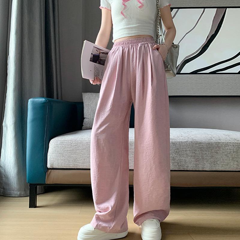 Milk Fu Yamamoto Pants Women's Summer Thin High Waist Lazy Quick Drying Casual Straight Ice Silk Wide Leg Pants