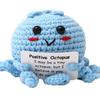 Pink Octopus Positive Crochet Animals Doll With Card Desktop Ornament Emotional Support Handmade Knitted Cheer Up Toy