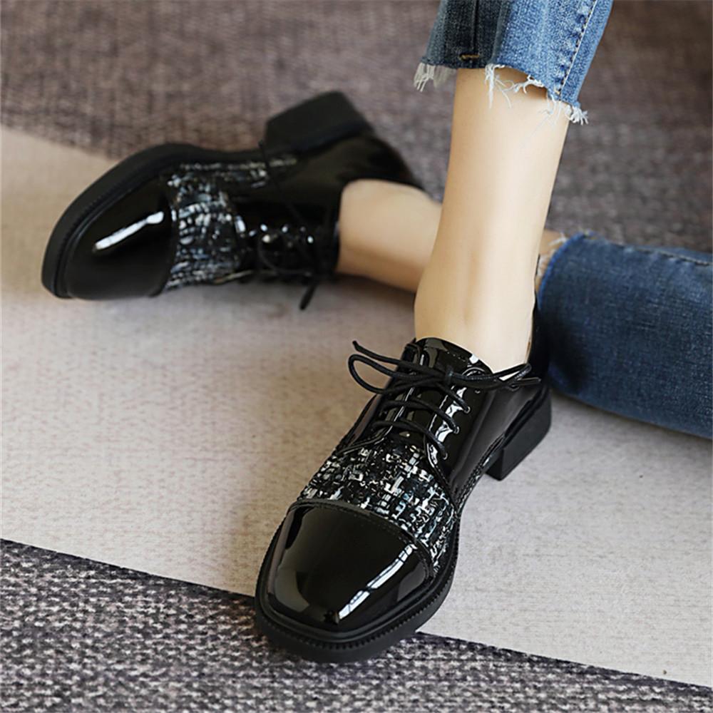 Fashion 2025 Spring Fashion Korean Shoes Leather Shoes Women Creepers Oxford Shoes For Women Zapatos Casuales De Mujer Mocassin Femme