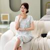 Cotton Silk Pajamas Suit Women's Summer Thin Two Piece Sets Short Sleeve Home Clothing Large Size Sleep Trousers