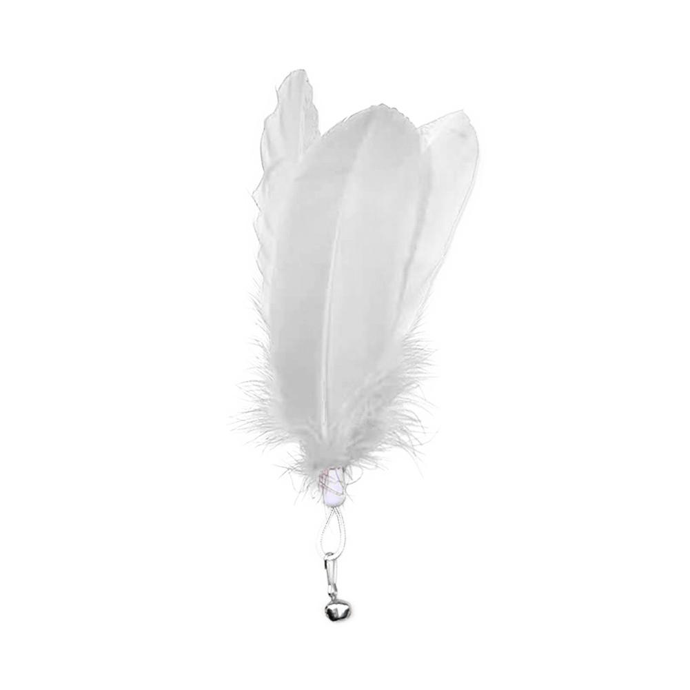 Wide Large Feather Pendant with Bell DIY Replace Cat Teaser Stick Replacement Pendant Pet Toy Accessories