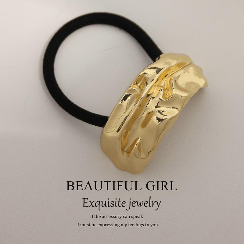 Minimalist Metal Hair Ring - New Korean Style High-End Ponytail Tie Rubber Band.