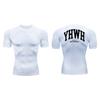 Cross Print Short Sleeve Compression Shirts for Men Athletic Quick Dry Tees Tshirt Gym Workout Running Undershirts Baselayers