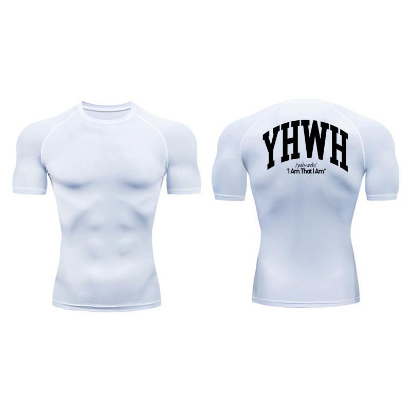 Cross Print Short Sleeve Compression Shirts for Men Athletic Quick Dry Tees Tshirt Gym Workout Running Undershirts Baselayers