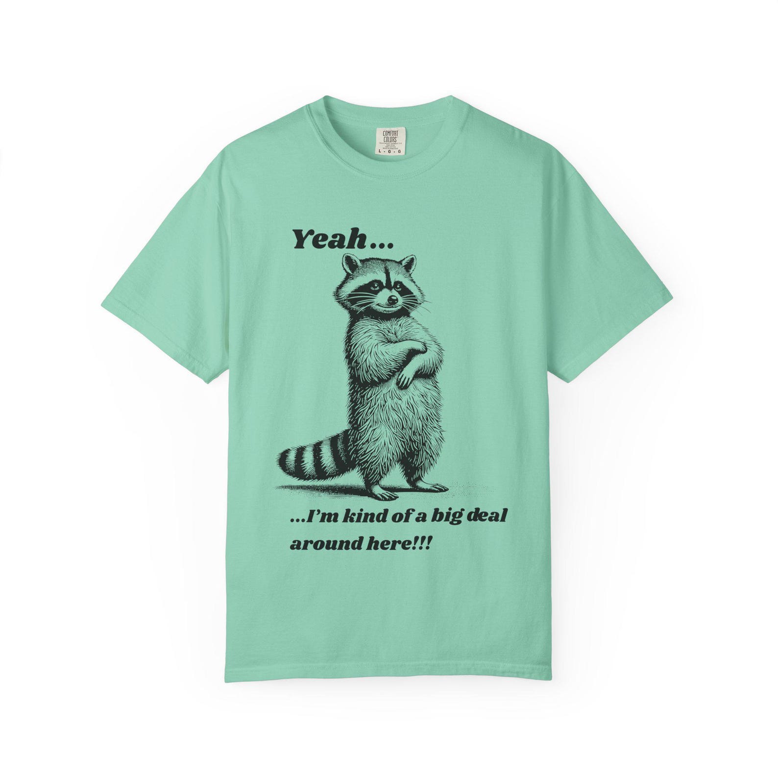 Yeah, I am Kind of a Big Deal Around Here | Funny Raccoon Engraving T-Shirt S
