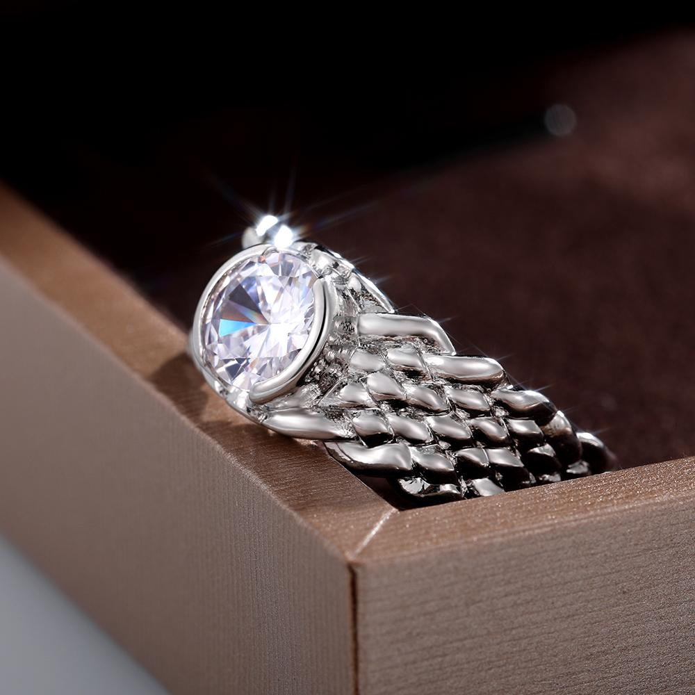 New Fashion Twist Women Wedding Rings Round Cubic Zirconia Crystal Simple Stylish Bridal Marriage Engagement Statement Rings