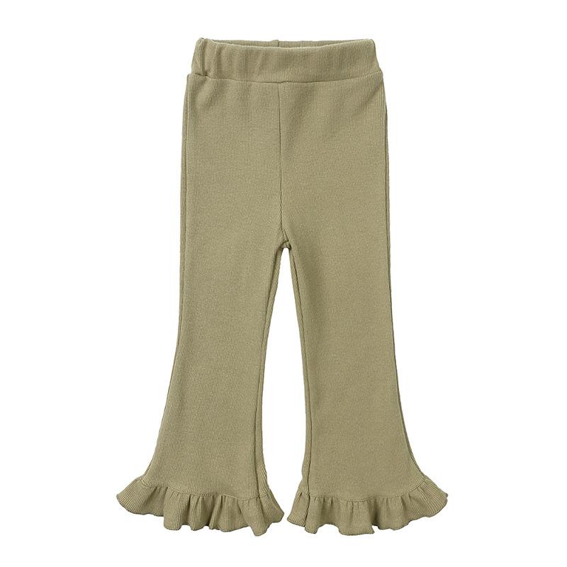 Spring and Autumn Girls' Elastic Pit Strips Fashion Retro Bell Bottom Pants Versatile Pants Pit Strips Underpants Trendy
