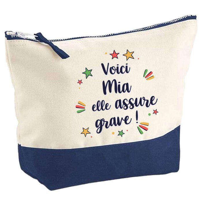 Trousse de maquillage - PLANETEE - Mia elle assure grave - Grand format - Coton - Impression HD