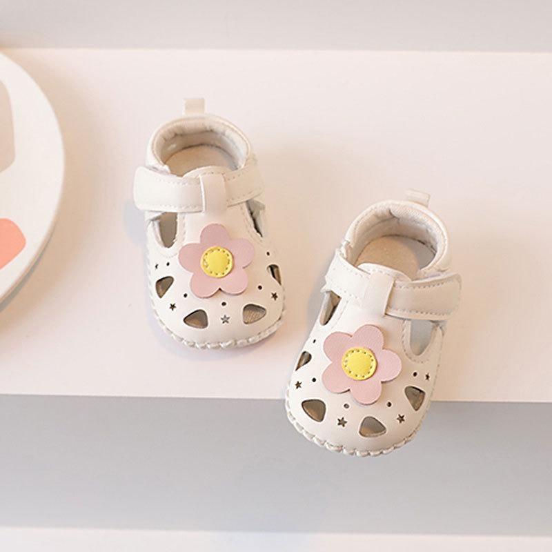 Lauflernschuhe für Baby-Mädchen im Alter von 6-12 Monaten. Einjährige Prinzessinnen-Stil Sandalen mit weicher Sohle, geeignet für Frühling und Sommer.