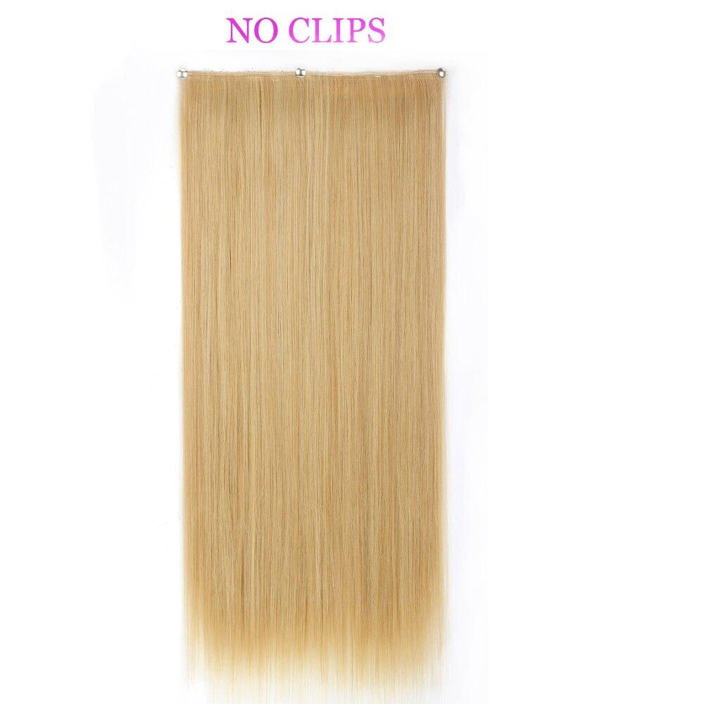 MISS WIG Extensiones de cabello sintético, sin Clips, cabello Artificial, Rubio, marrón, negro, degradado, morado, liso, pieza de cabello falso