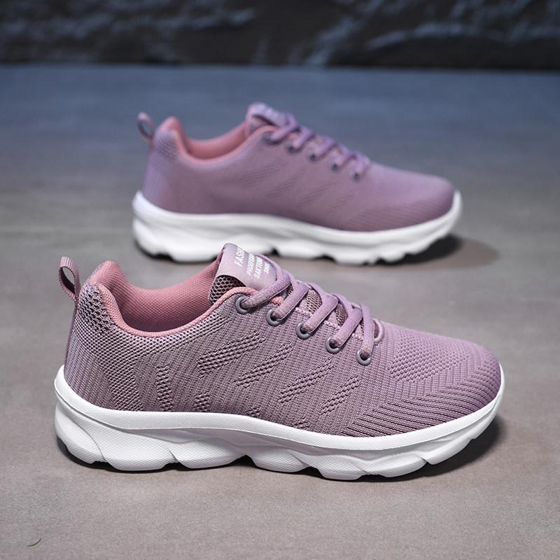 Spring and Autumn Ultra-light Fly-woven Sneakers, Lightweight Soft-soled Running Shoes, Mother Morning Exercise Cloth Shoes, Fitness Shoes