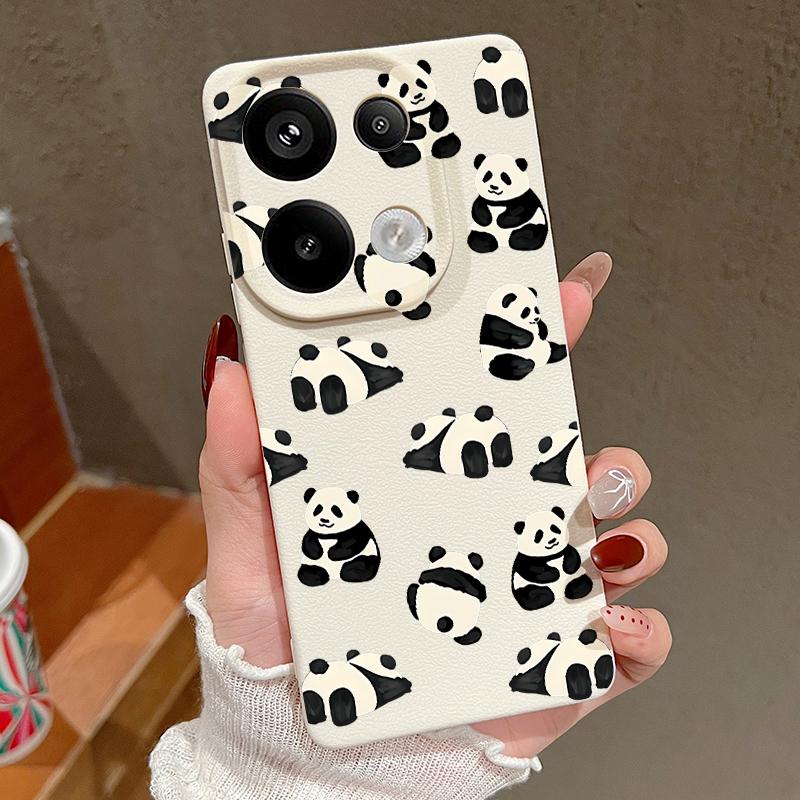 

Мягкий силиконовый чехол с рисунком панд для Xiaomi 13t Poco X6 M6 Pro Redmi Note 14 13 12 11 10 Pro, ударопрочный, кожаный, текстура, однотонный, тонкий чехол Xiaomi Poco X6 бежевый