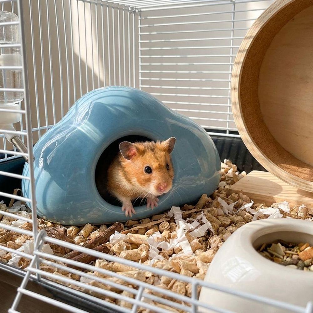 Non-Slip Cloud Shaped Hamster Nest Smooth Surface Hamster Cooling House Hamster Cage Small Pets