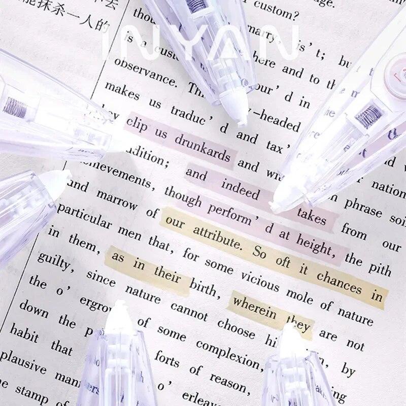 1 bucată de bandă de corecție pentru marker, serie de culori solide, bandă de corectare pentru articole de papetărie, bandă de corectare decorativă pentru album de însemnări pentru student, 1 bucată