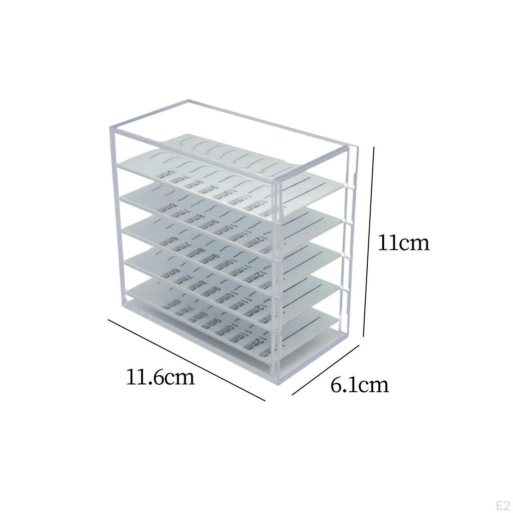 5 Layers Acrylic Eyelashes Storage Box with Dust Cover False Organizer Container