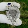 Silver Sheen Obsidian Gemstone Tanzanite Quartz 925 Silver Wife Ethnic Pendant