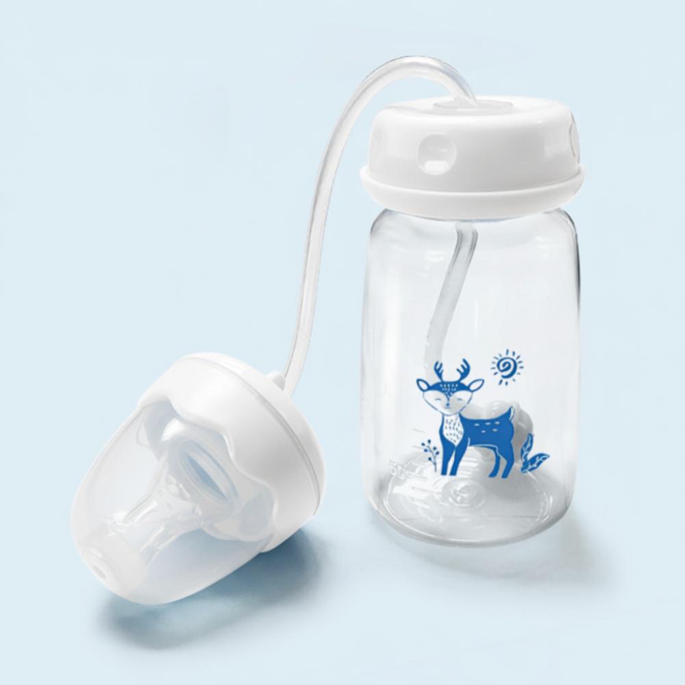 

5oz/150ml Hands-Free Feeding Bottle Self-Feeding Milk Storage Bottle High Quality Baby Bottle Set синий