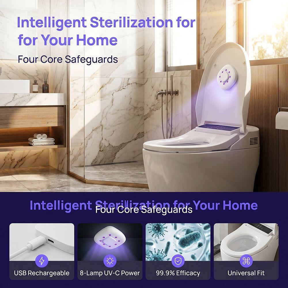 Weiße UV-Desinfektionslampe Kunststoff Wasserdichte Toiletten-UV-Lampe Mehrzweck-USB-Laden Toiletten-Desinfektionslampe Zuhause