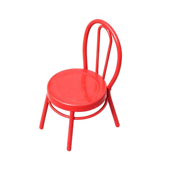 Miniature Chair, Tiny Metal Round Chair, Realistic Furniture Miniature, Mini Collectible Chair for Doll Mansion Miniature Rooms