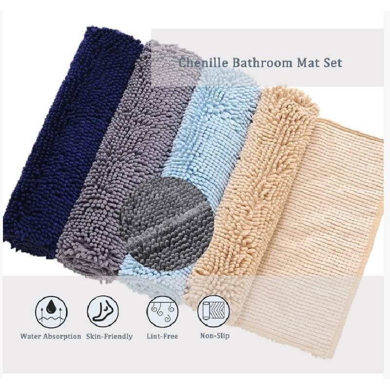 Mat Fashion Wool Comfortable Simple Toilet Bathroom Absorbent Set Threepiece