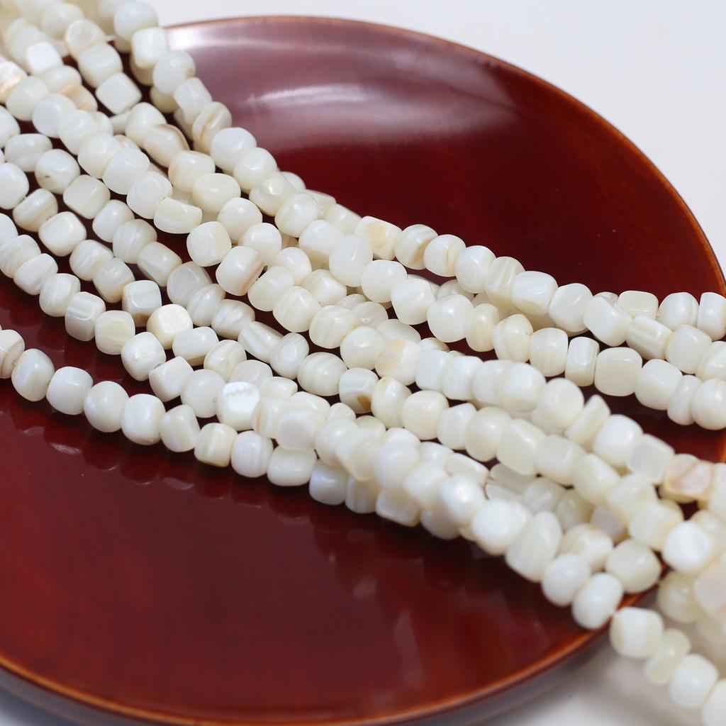 Natural Freshwater Shell Beads White Irregular Beads 6-7mm For Jewelry Making DIY Necklace Bracelet Earrings Accessory Length 38cm