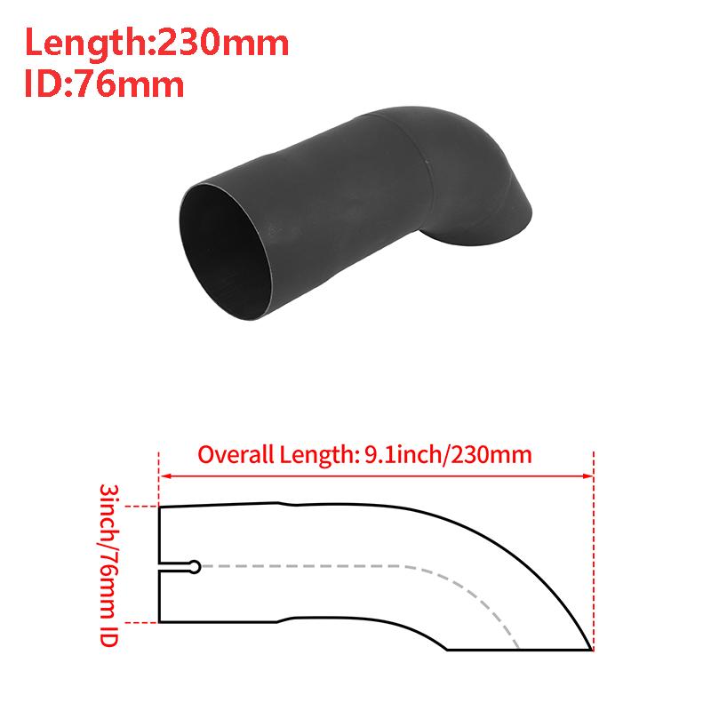X Autohaux 51mm ID Inlet Turn Down Exhaust Tip T304 Stainless Steel Mandrel Bend Elbow Tube 230mm Length 125 Degree for Car