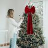 Riesige Schleife für den Weihnachtsbaum, große wiederverwendbare Ornamente, riesige Weihnachtsbaumschleife für den Innenbereich, Haustür, Treppenhaus, Zaun