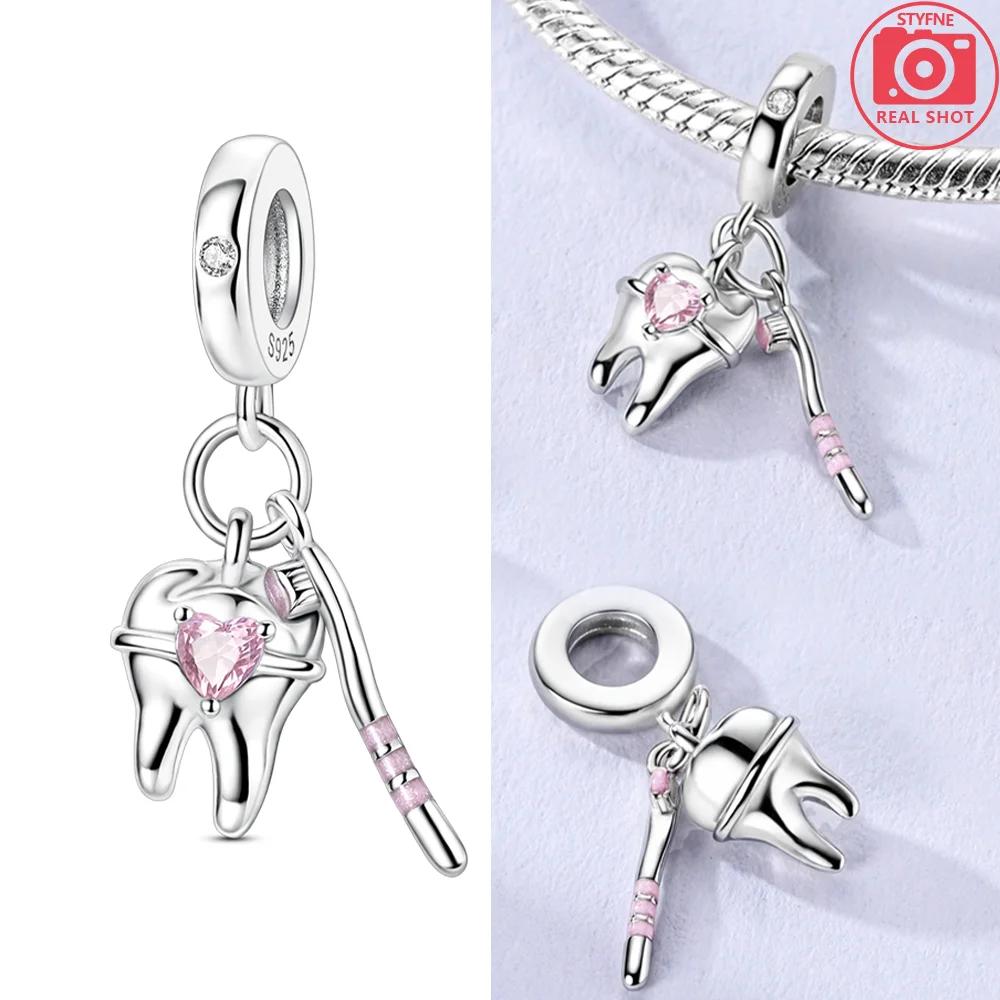 Pendants Woman Pink Heart Air Balloon Wishing Bottle Original Copper Charm Bead Fit Bracelet Women Jewelry Gift Diy