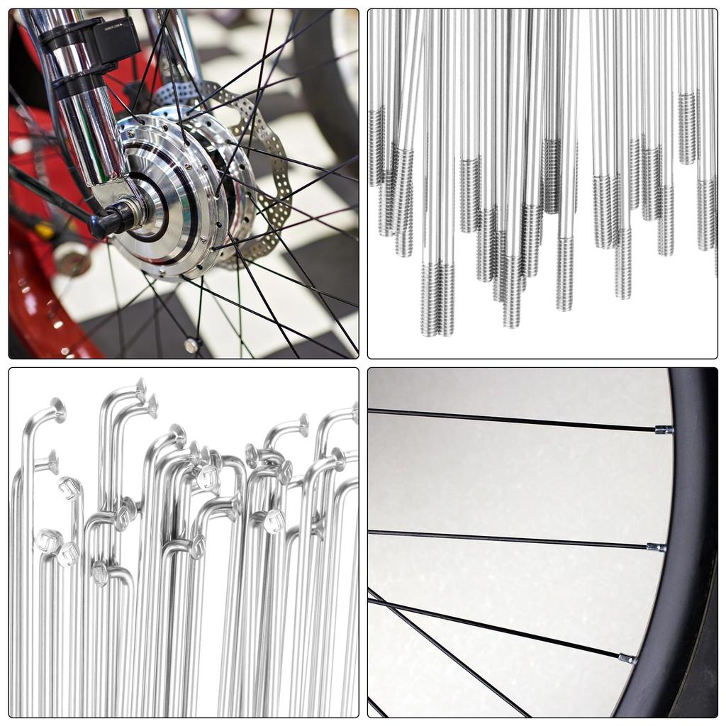 PATIKIL Set 14G Bicycle Spokes Inch Stainless Steel 2mm Mountain Bike Spokes Silver 36-Piece 174mm/6.85