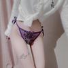 Erotic Panties Underwear Pack Womens Exquisite Embroidered Open Crotch Low Waist Hollow Mesh Thong G-String Ropa Interior Femenina