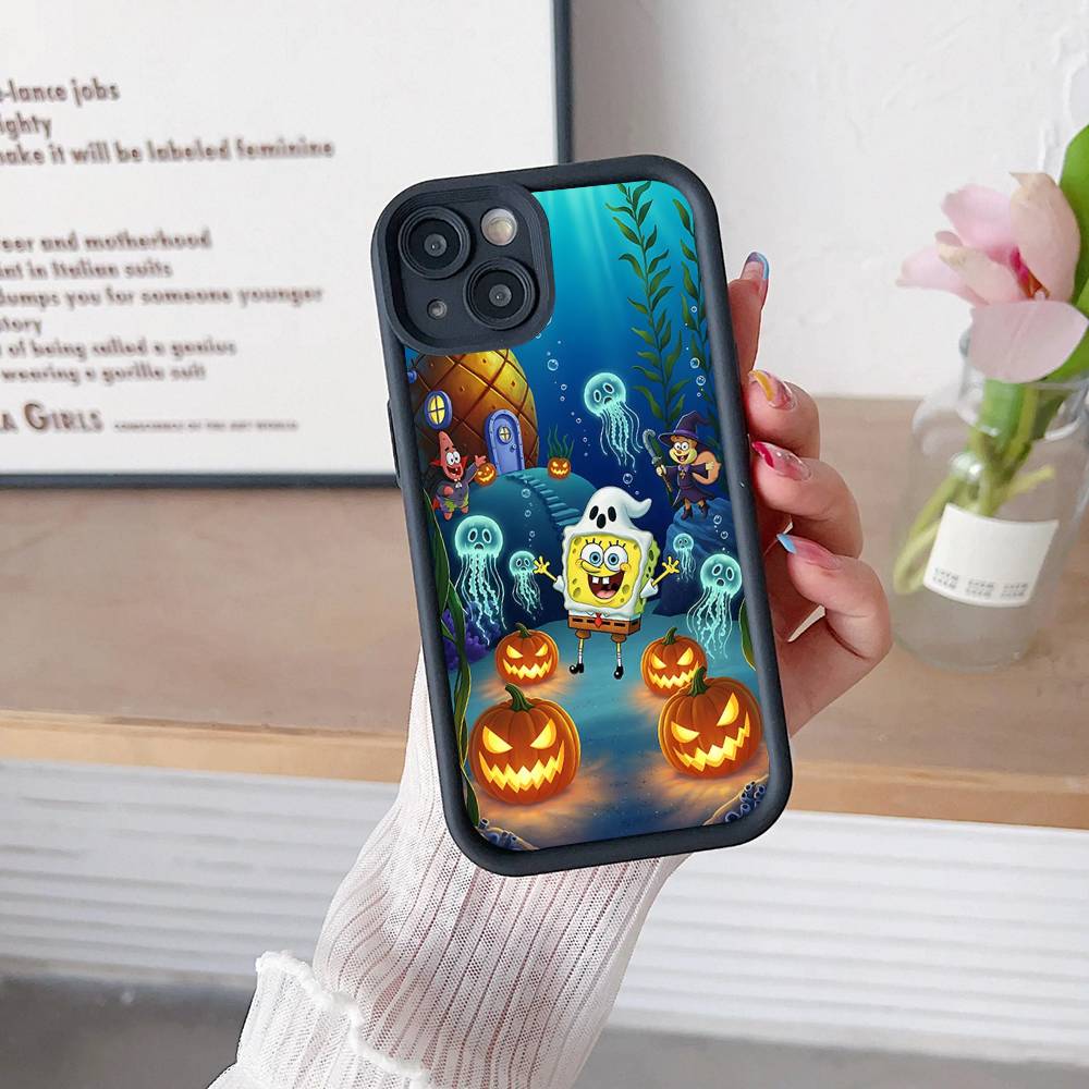 Cartoon Cute S-SpongeBob Anime Phone Case For IPhone 17 16 15 14 13 12 11 Air Plus Pro Max Soft Back Cover