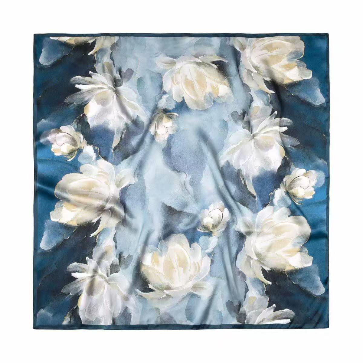 Шелковый квадратный шарф Mulberry - женский модный шарф весна/лето Dreamy Blue