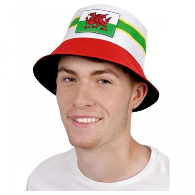 Smiffys Unisex Adult Welsh Flag Bucket Hat