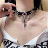 Corss Halloween Skull Choker Skeleton Tassel Beaded Necklace Hiphop Y2K Leather Necklace  Unisex