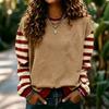 Damen Weihnachtsdruck Langarm Rundhals Pullover Sweatshirt