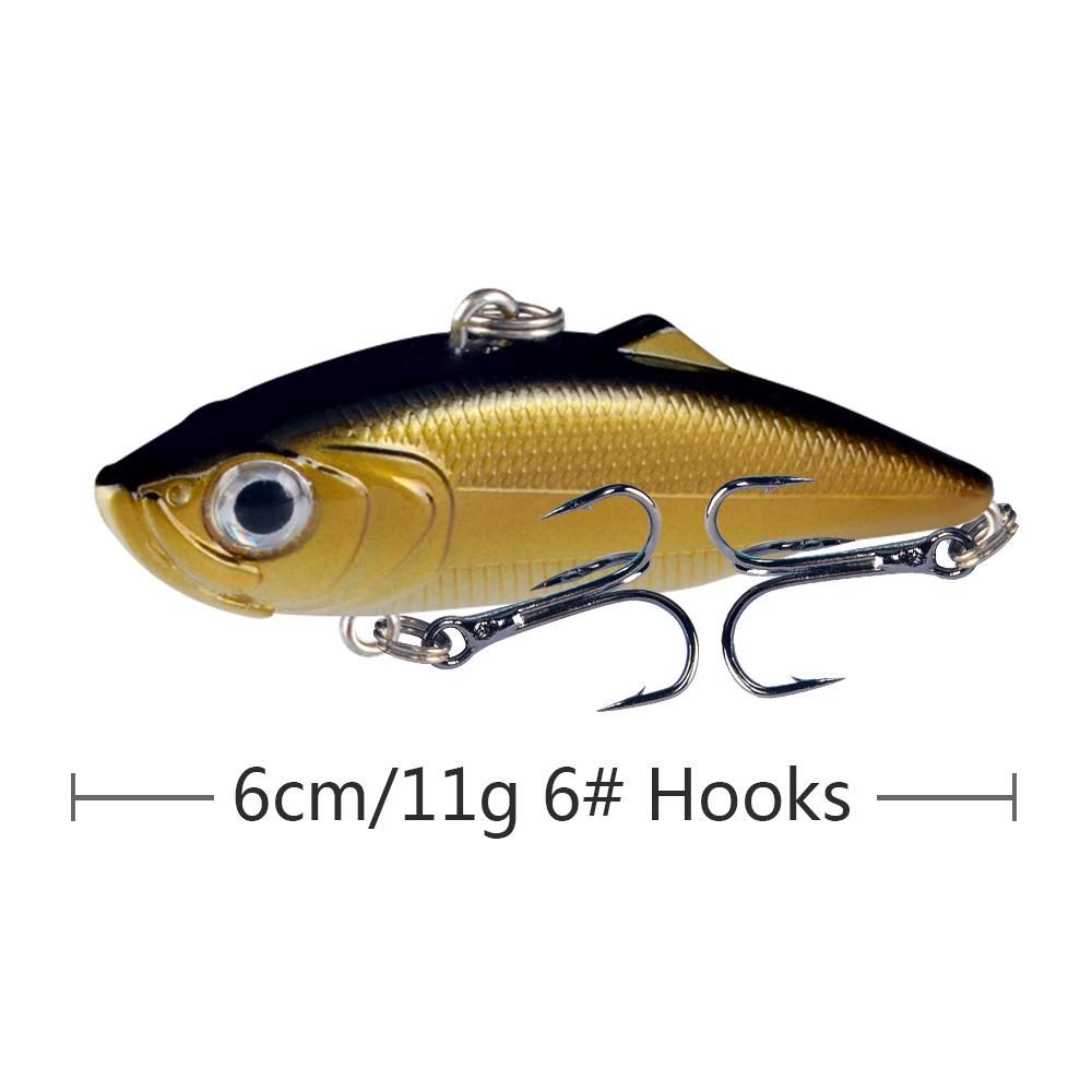 6cm Lure Bait VIB11 High-Vibration Bionic Lure with Reinforced Blood Groove Hook Specifally Designed for Largemouth Bass Fishing